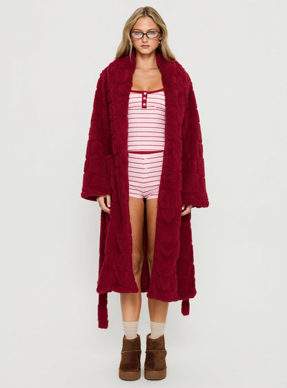 Soothe Bath Robe Burgundy