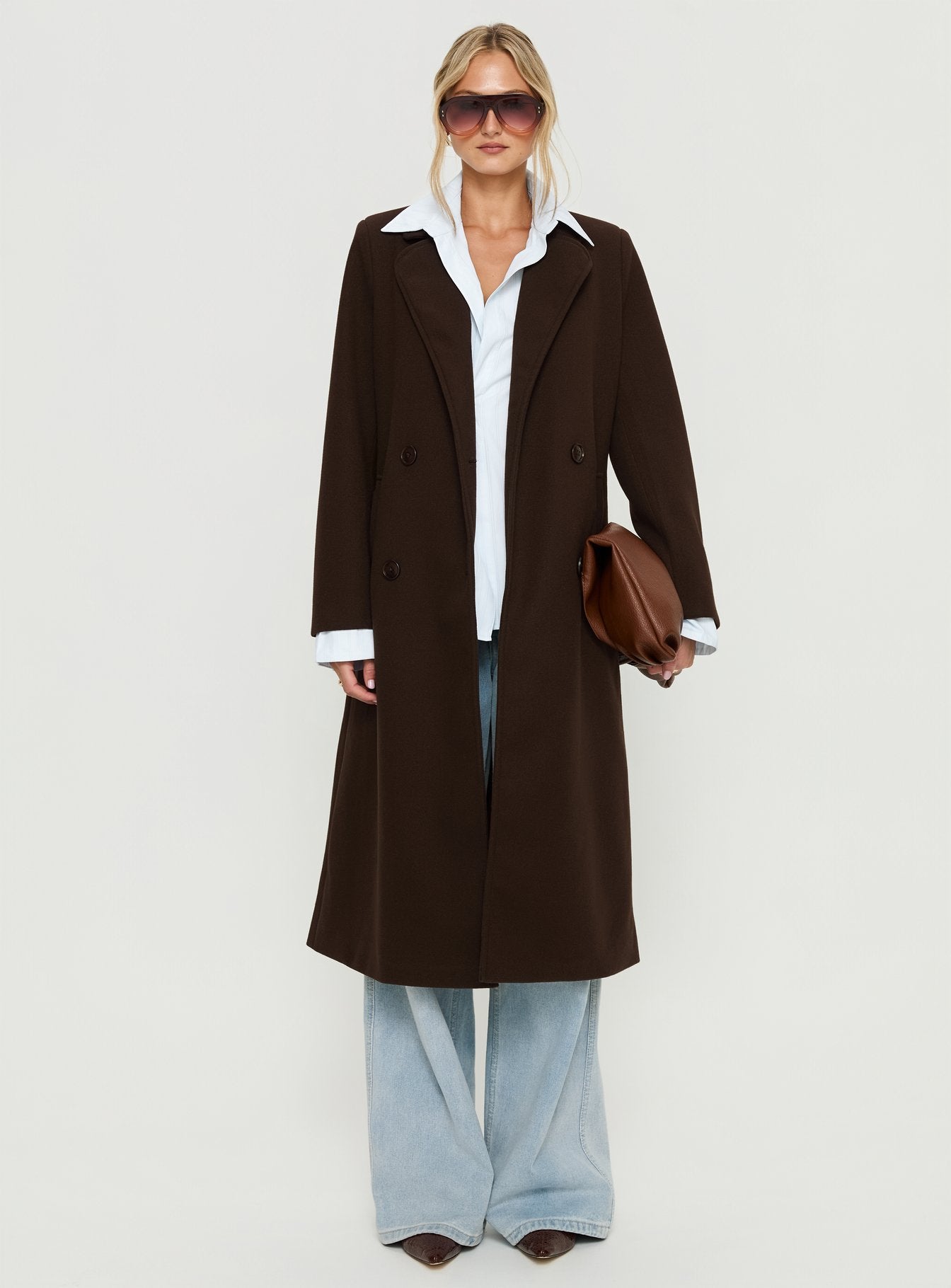 Prolific Longline Coat Brown