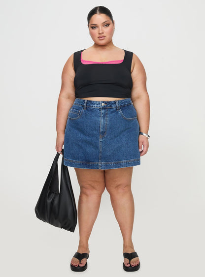 Gazelle Denim Skort Mid Wash Curve