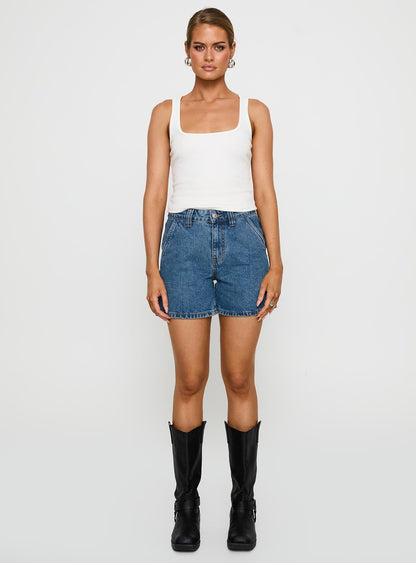 Lou Carpenter Denim Shorts Mid Wash