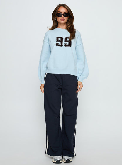 Ranee Graphic Knit Sweater Blue