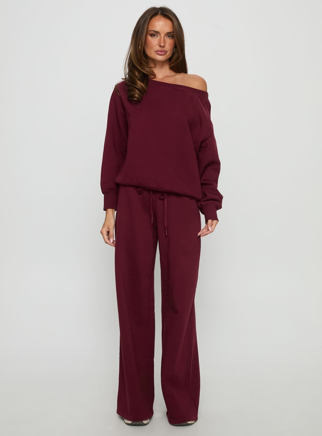 Wellness Off the Shoulder Jumper Currant