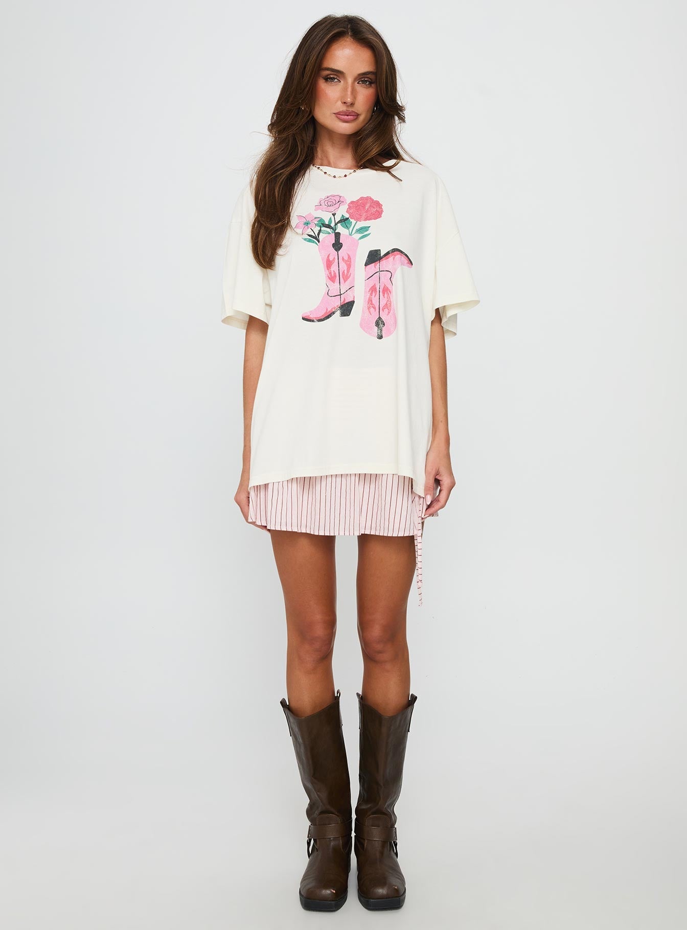 Lassie Girl Oversized Graphic Top Cream