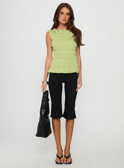 Elenir Shirred Top Green