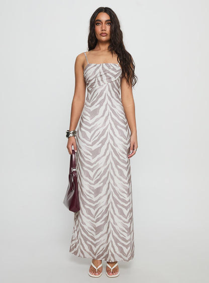 Kierra Mesh Maxi Dress Zebra