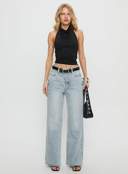 Henesey High Rise Straight Leg Jeans Light Wash