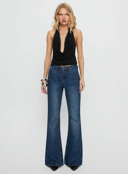 Wide World Mid Rise Bootleg Jeans Mid Blue