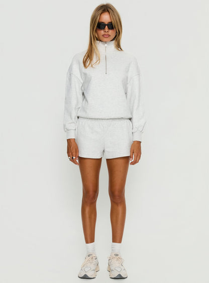 Rozanna 1/4 Zip Jumper Grey Marle