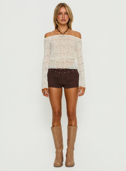 Korrine Off Shoulder Lace Top Cream