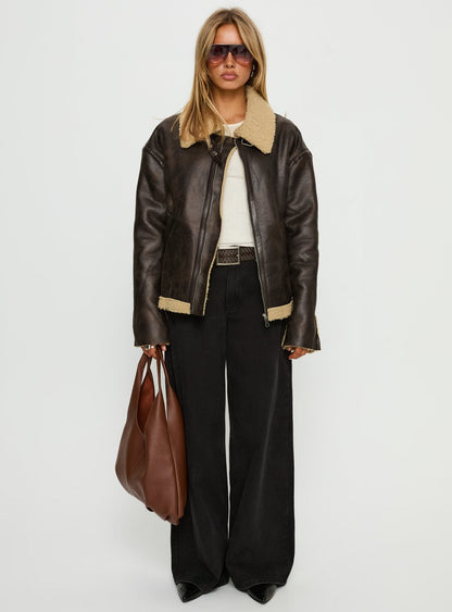Benetta Collared Jacket Brown