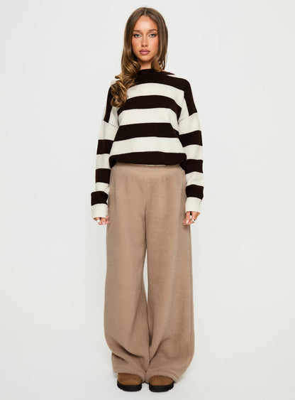 Siberia Fleece Track Pant Light Brown