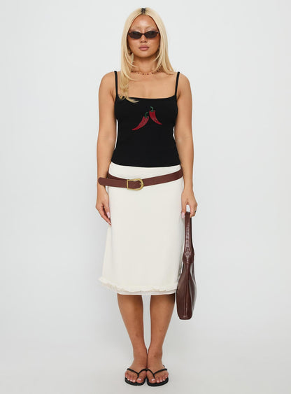 Sweetscape Bead Detail Cami Top Chilli / Black