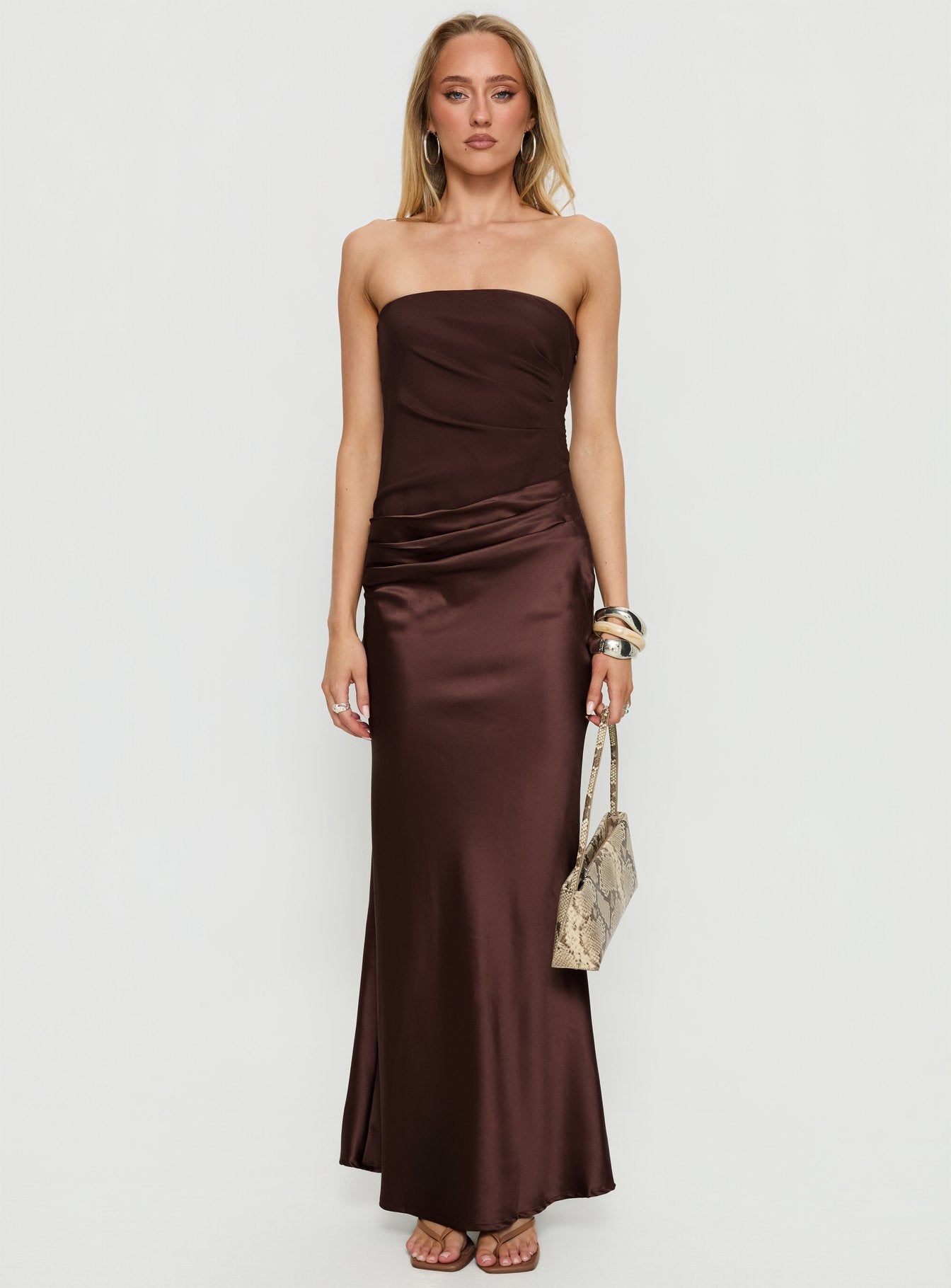 Lulita Strapless Maxi Dress Brown