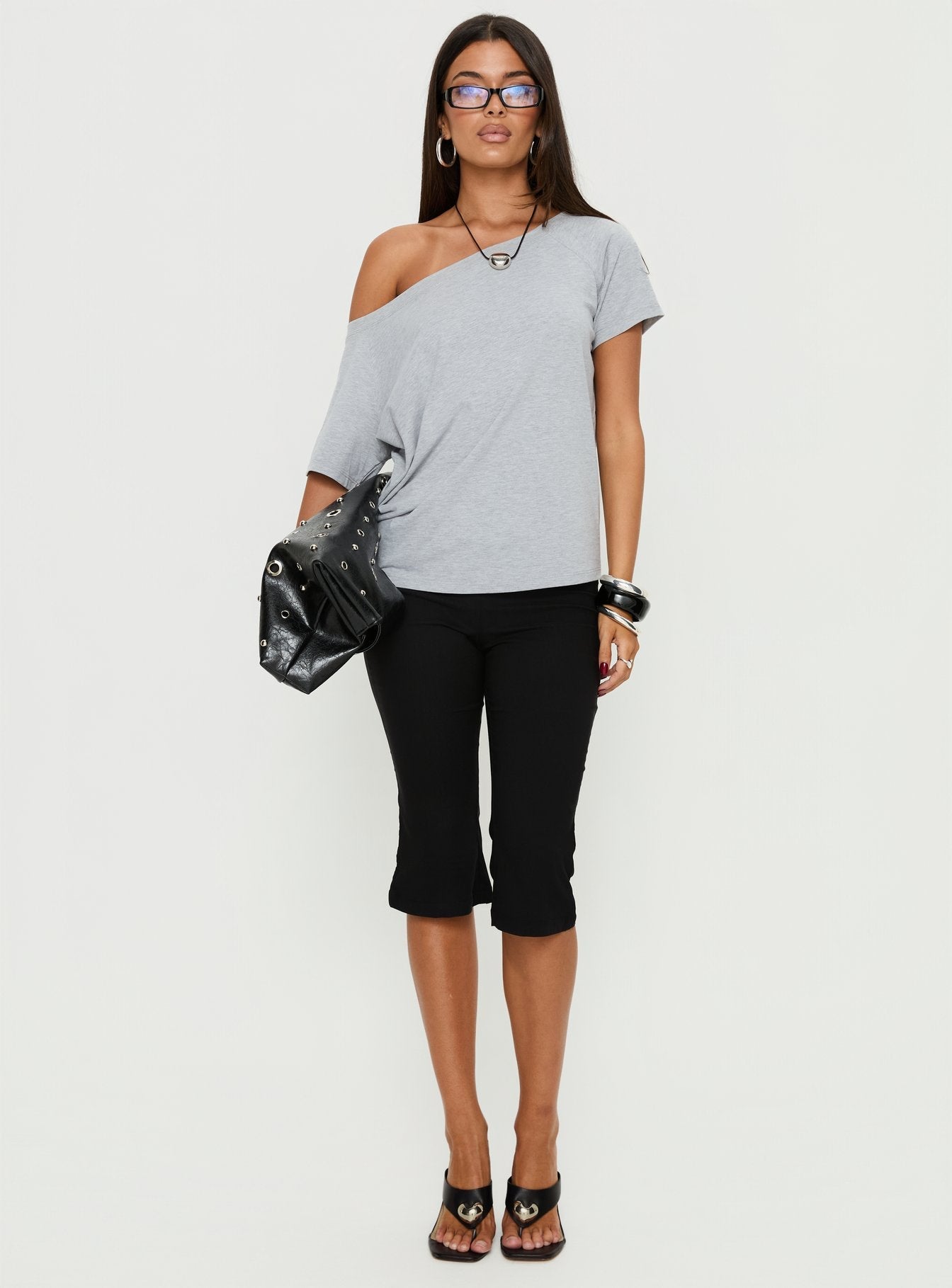 Icon Baby Off Shoulder Top Grey