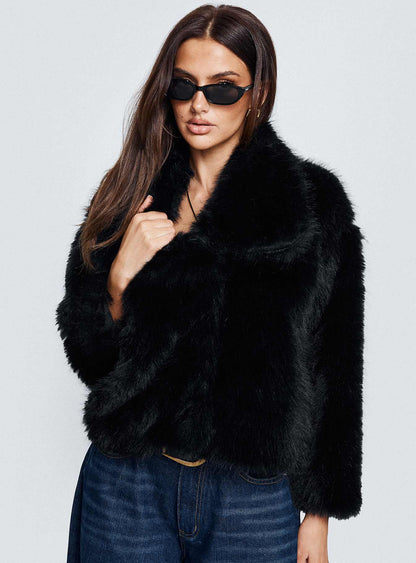Wayland Faux Fur Jacket Black