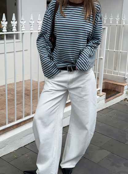 Bloom Long Sleeve Chocolate Sea Stripe