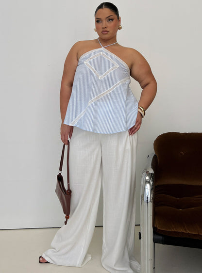 Jezabele Halter Top Blue Stripe Curve
