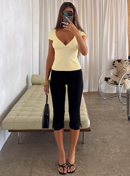 Baseline Rib Capri Pants Black