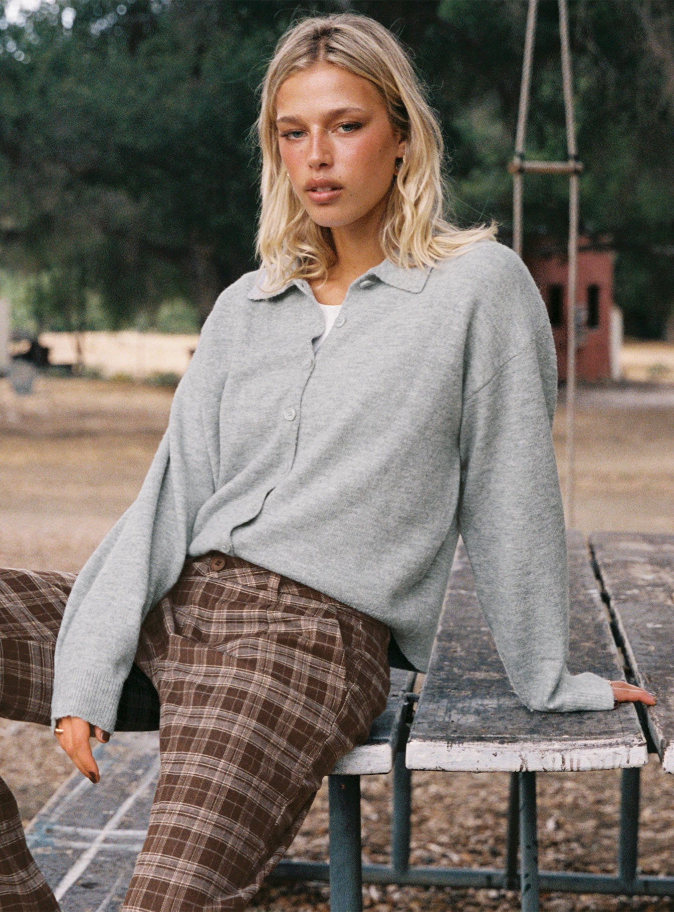 Nadyna Collared Cardigan Grey Marle