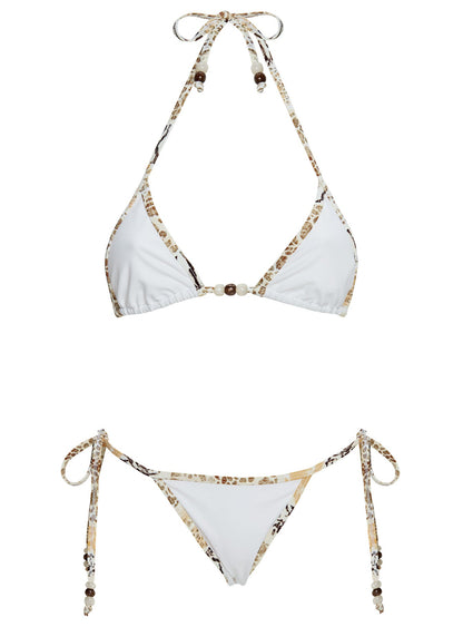 Blaylock Triangle Bikini Top White / Animal Multi