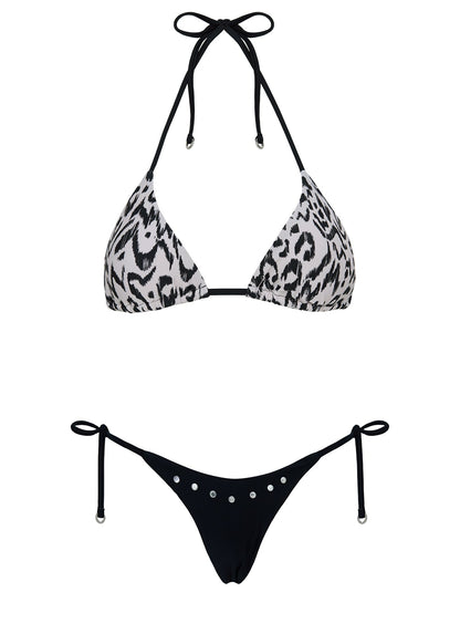 Jenner Triangle Bikini Top Mono Zebra