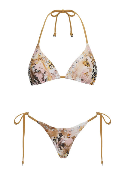 Noxie Tie Side Bikini Bottom Leopard Multi