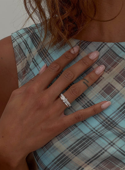 Something Sweet Stacked Ring Silver