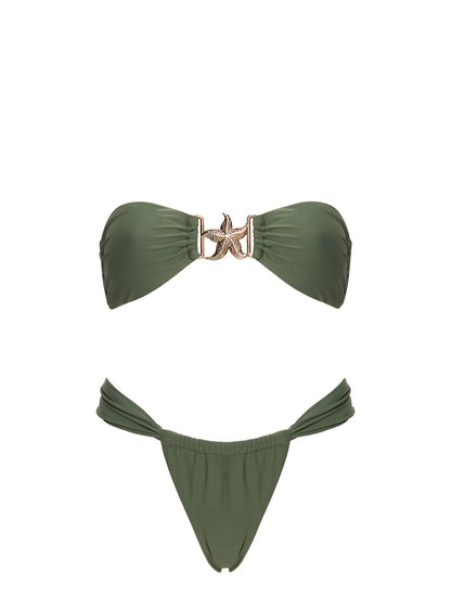Summer Season Ruched Side Bikini Bottoms Green